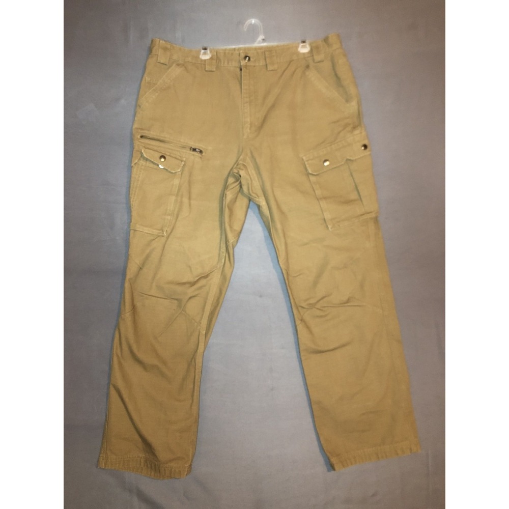 Duluth Trading Co Cargo Pants Mens 40x32 Brown Straight Leg Workwear Canvas